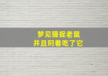 梦见猫捉老鼠并且叼着吃了它