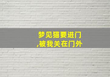 梦见猫要进门,被我关在门外