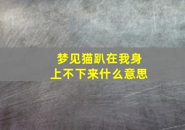 梦见猫趴在我身上不下来什么意思