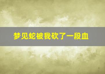 梦见蛇被我砍了一段血