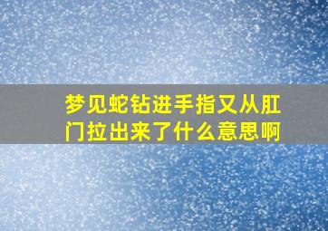 梦见蛇钻进手指又从肛门拉出来了什么意思啊