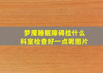 梦魇睡眠障碍挂什么科室检查好一点呢图片