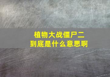 植物大战僵尸二到底是什么意思啊