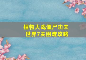 植物大战僵尸功夫世界7关困难攻略