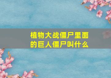 植物大战僵尸里面的巨人僵尸叫什么