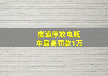 楼道停放电瓶车最高罚款1万