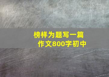 榜样为题写一篇作文800字初中