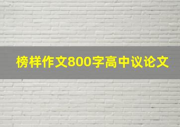 榜样作文800字高中议论文