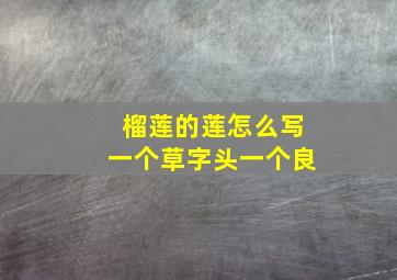 榴莲的莲怎么写一个草字头一个良