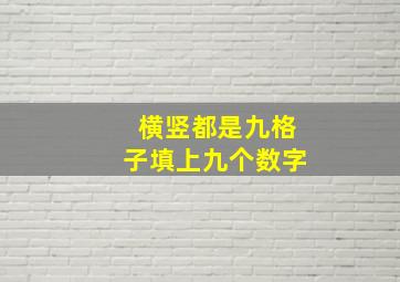 横竖都是九格子填上九个数字