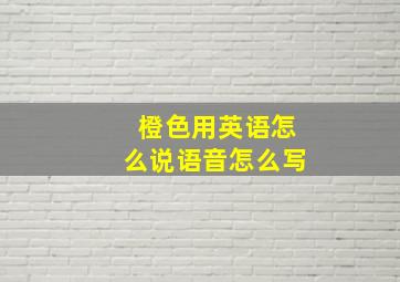 橙色用英语怎么说语音怎么写