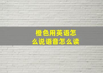 橙色用英语怎么说语音怎么读