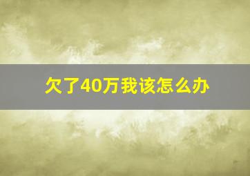 欠了40万我该怎么办