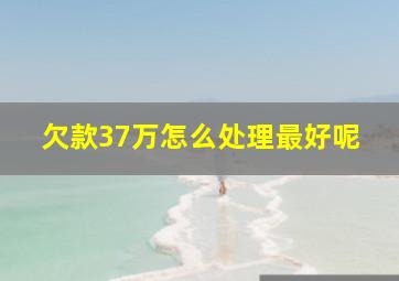 欠款37万怎么处理最好呢