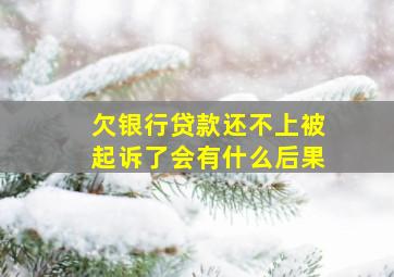 欠银行贷款还不上被起诉了会有什么后果