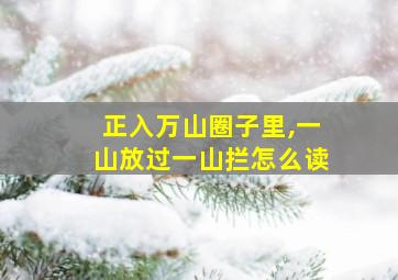 正入万山圈子里,一山放过一山拦怎么读