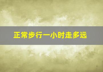 正常步行一小时走多远