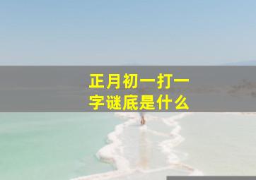 正月初一打一字谜底是什么