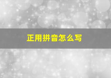 正用拼音怎么写