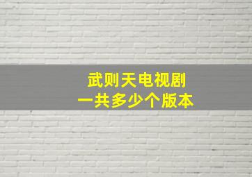 武则天电视剧一共多少个版本