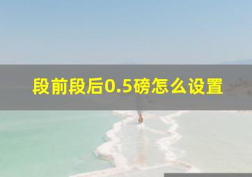 段前段后0.5磅怎么设置