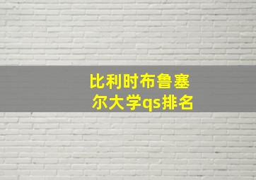 比利时布鲁塞尔大学qs排名