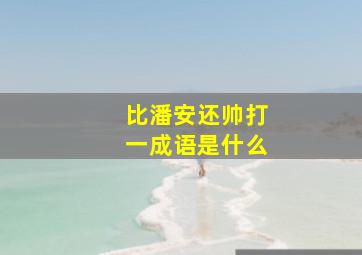 比潘安还帅打一成语是什么