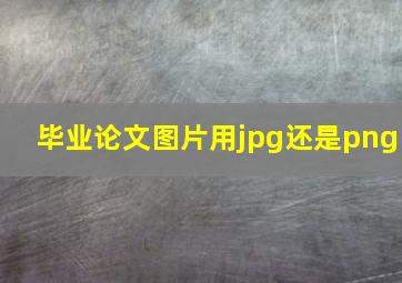 毕业论文图片用jpg还是png