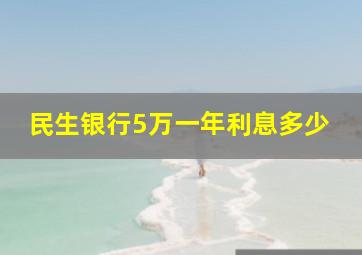 民生银行5万一年利息多少