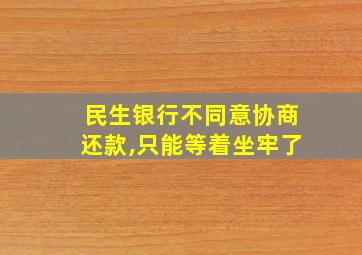 民生银行不同意协商还款,只能等着坐牢了