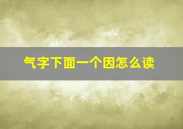 气字下面一个因怎么读