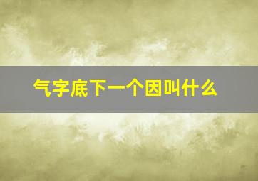 气字底下一个因叫什么