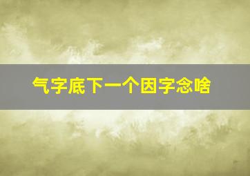 气字底下一个因字念啥