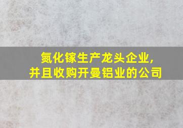 氮化镓生产龙头企业,并且收购开曼铝业的公司