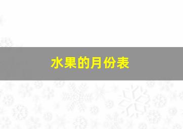 水果的月份表