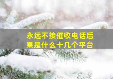 永远不接催收电话后果是什么十几个平台