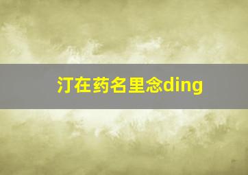 汀在药名里念ding