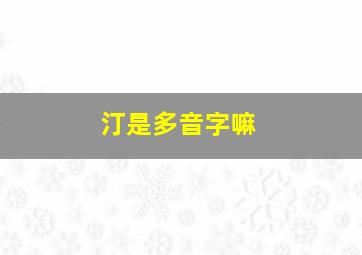 汀是多音字嘛