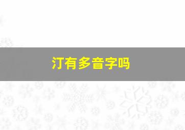 汀有多音字吗