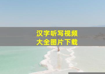 汉字听写视频大全图片下载