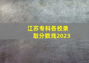 江苏专科各校录取分数线2023