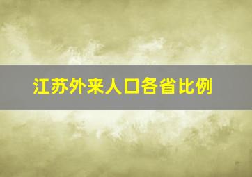 江苏外来人口各省比例