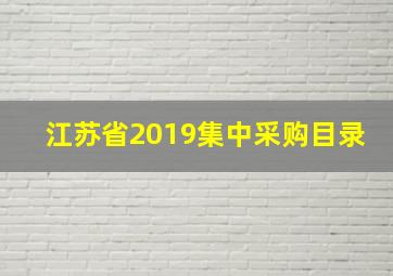 江苏省2019集中采购目录