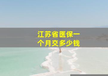 江苏省医保一个月交多少钱