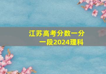 江苏高考分数一分一段2024理科