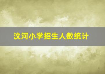 汶河小学招生人数统计