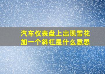 汽车仪表盘上出现雪花加一个斜杠是什么意思