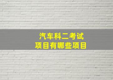 汽车科二考试项目有哪些项目