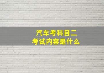 汽车考科目二考试内容是什么