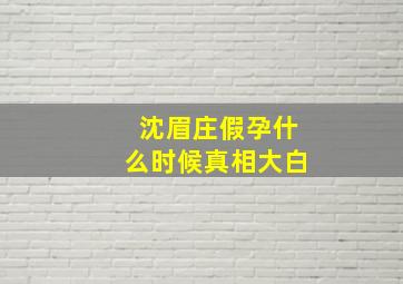 沈眉庄假孕什么时候真相大白